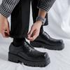 New British Retro Square Head Small Leather Shoes In Autumn And Winter, Men'S Thick-Soled Heightening Derby Shoes 93560-R