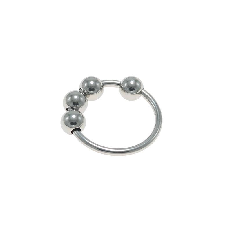 Stainless Steel Penis Ring Lock Sperm Prepuce Yin Complex Male and Female Love Aid Lantern Ring Four Beads Lock Yang Adult Sex Tools for Adults