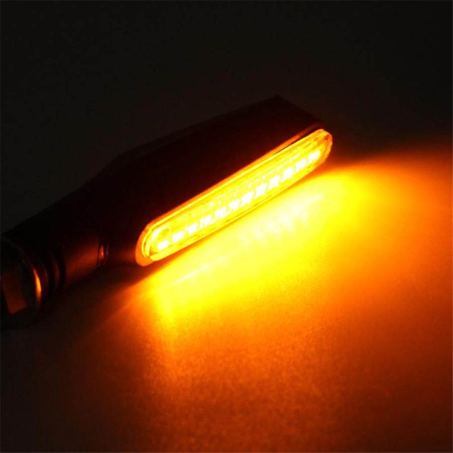 Pair 12V 12LED Amber Motorcycle Bike Bendable Turn Signal Light Indicator Lamps