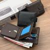 Men Short Pocket Wallet Minimalist Wallet with Multiple Card Slots ID Window Coin Pocket Card Holder Wallet for Travel And Daily Use