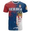 Fashion Trend Men Casual T-shirt Serbia Flag National Emblem 3d Print Oversized Loose T-shirt Harajuku Street Top