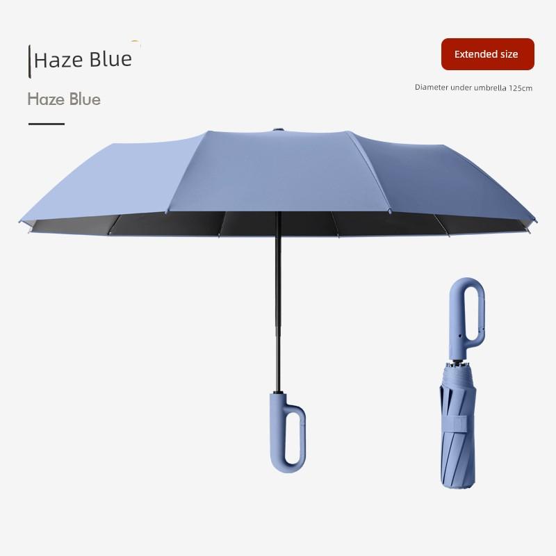 Automatic Ring-Lock Umbrella, Enlarged, Windproof, Reinforced, Thickened, Rainstorm-Specific, Dual-Use for Sun and Rain, Sunshade, Reverse Folding