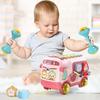 Bus Toys Multi-functional Rattle Puzzles Knocking Piano Drag Bus Early Educational Toys Gifts For Boys Girls