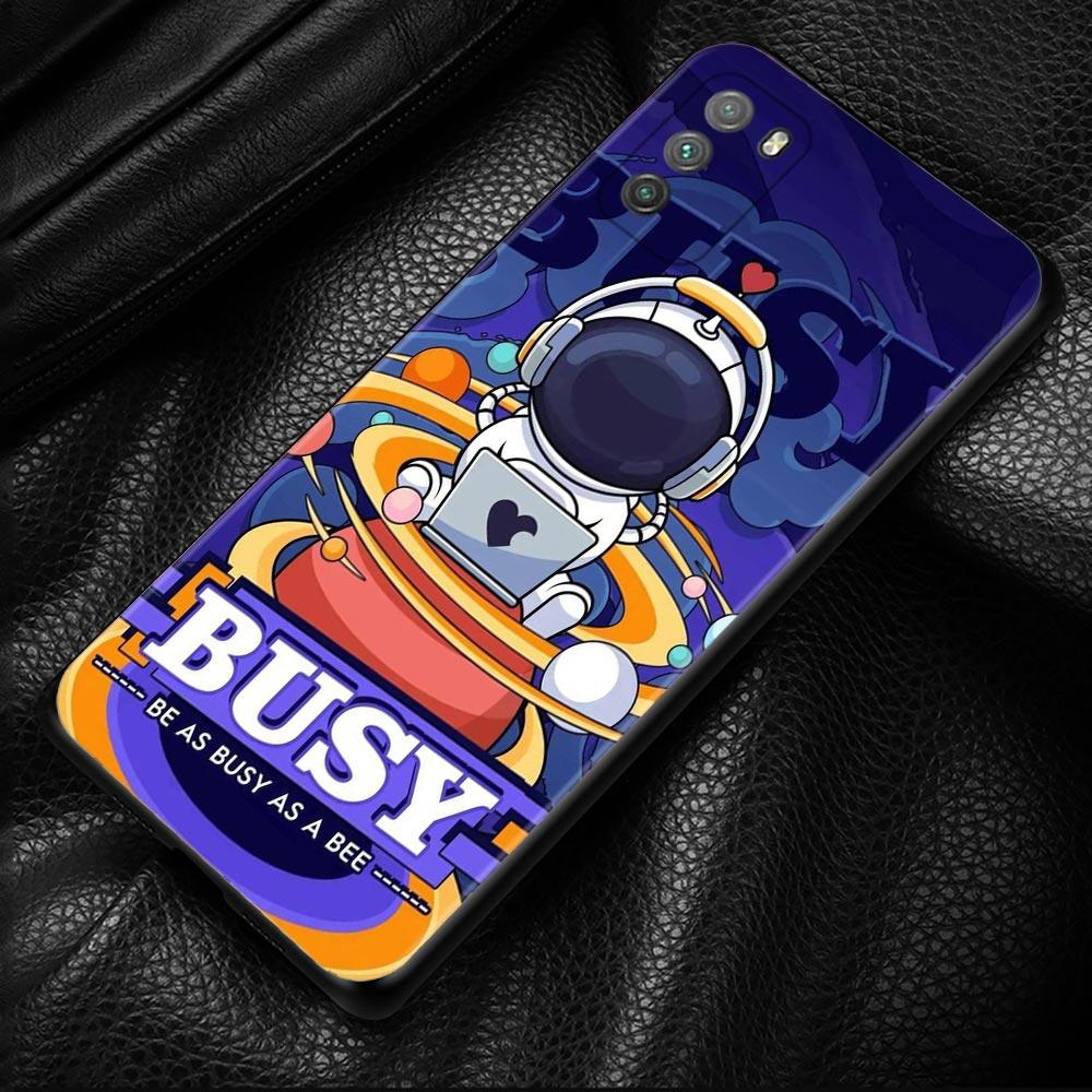 Capa fofa de astronauta com planeta estrela para Xiaomi POCO X3 M3 Pro X3 NFC X3 F3 GT F1 Capa para Mi Civi 11T 10T Pro 9T 11 Note 10 Lite