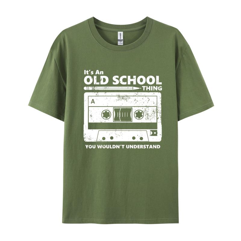 Vintage Unisex Tshirts Old School Skool Cassette Tape 2024 Discount All Cotton Top Tshirts Comfortable Soft Texture