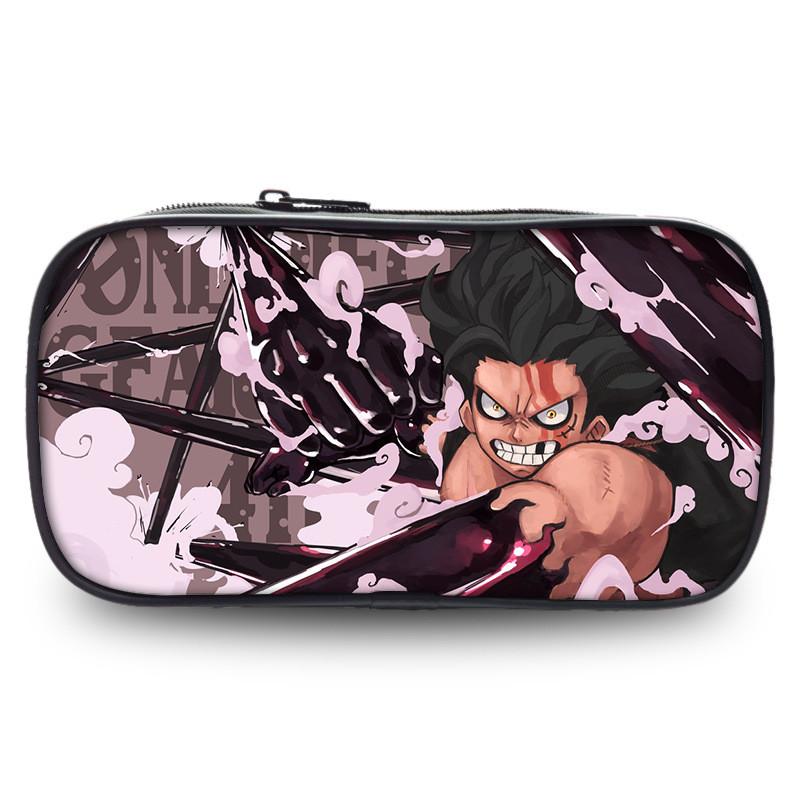 Stylish One Piece Wano Zoro Luffy Student Pencil Case With Cool Skill Print