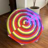 1pc Hypnotic Circle Pattern Automatic Folding Umbrella, Casual Outdoor Accessory, Birthday Festival Gift Yy251126156