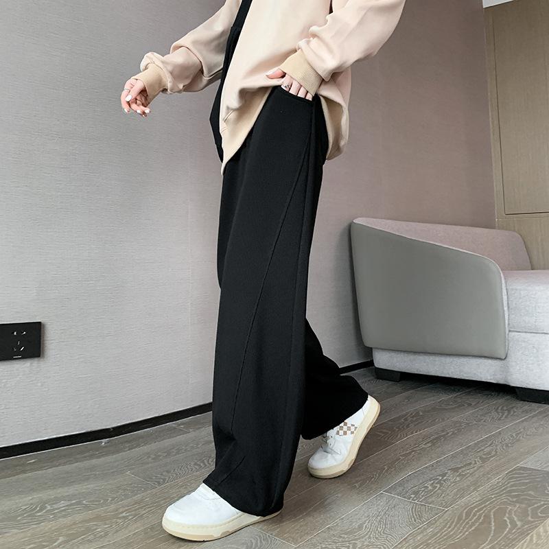 Large Size Spring and Autumn Women Pants High Waist Wide Leg Straight Pant Loose Casual Fashion Streetwear Trousers