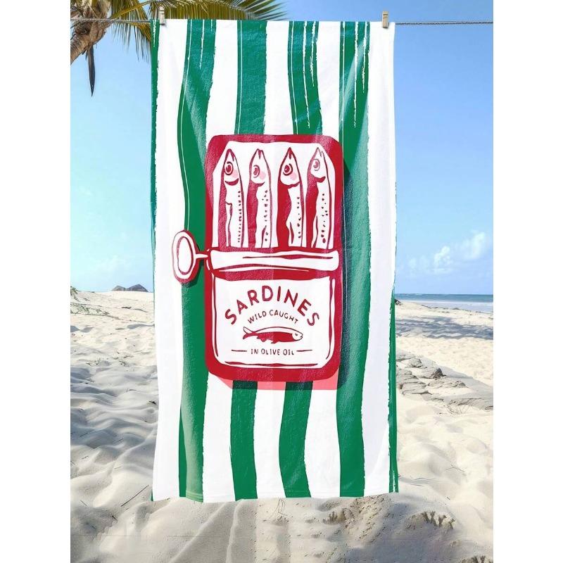 Cute Cartoon Fish Beach Towel Soft Bath Towel Lightweight Travel Blanket for Adults Seaside Swimming Pool