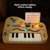 Wooden Piano Busy Board With Led Lights And Sound For Early Learning Toddlers