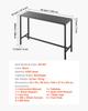 VEVOR Outdoor Bar Table, 140 X 37.5 Cm Patio Bar Table, Waterproof Top & Sturdy Metal Frame, Rectangle Counter Height Dining Tables