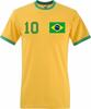 Tricou Bărbați Youth Designz Brazilia cu NUMELE + NUMĂRUL DORIT Tricou Cupa Mondială Brazilia