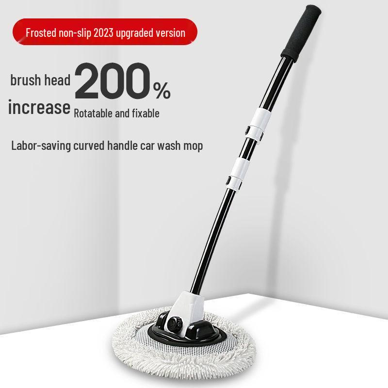 Brosse de lavage de voiture rétractable à tige courbée et poils doux - Sans danger pour le nettoyage de la voiture