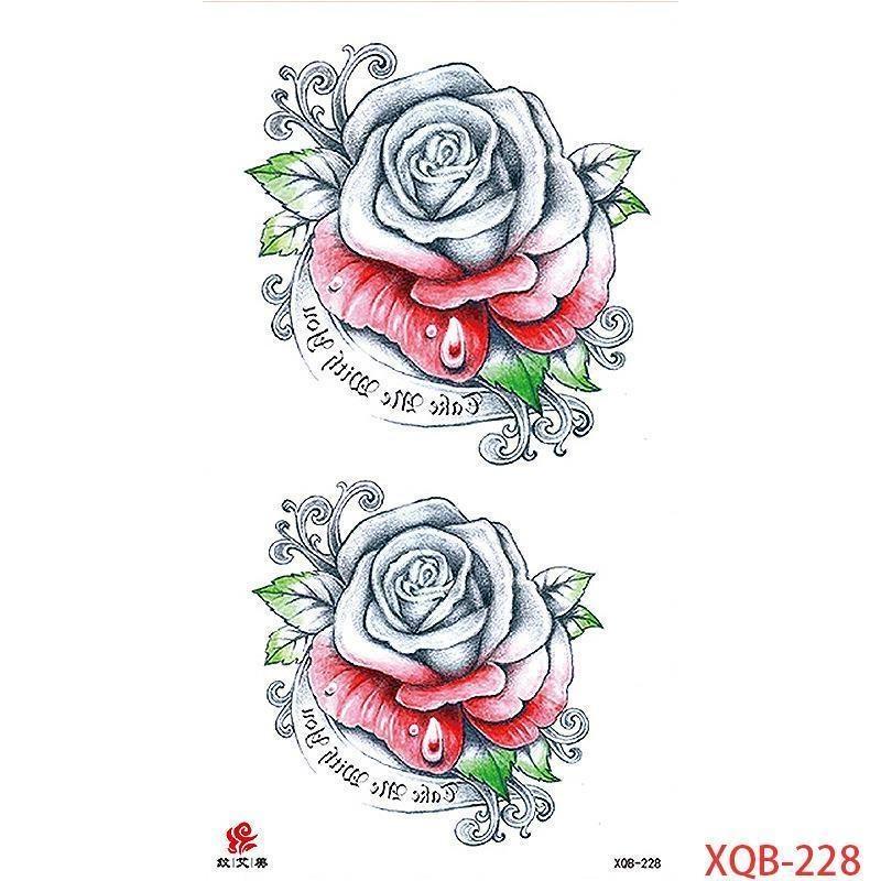 NEW 1PCS Waterproof Tattoos Temporary Tattoo Sticker Flowers Rose Body Tattoos for Women Art Arm Hand Tattoos Wolf Tiger Lion Painting Tatoos