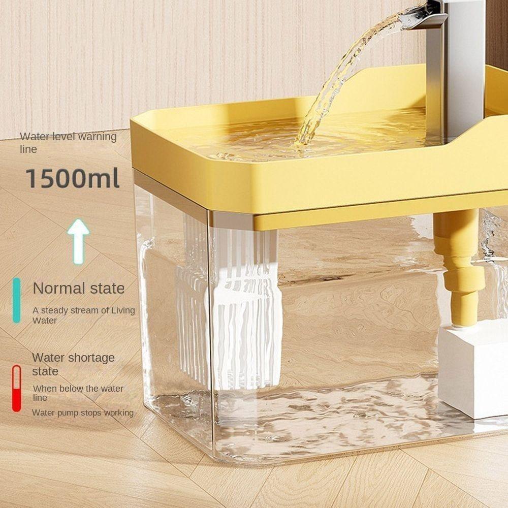 Convenient 1.5L Pets Water Dispenser Smart Drinking Auto Filter Pet Water Fountain Transparent with Pump Cat Drinker Bowl Home