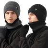 Conjunto de Gorro e Cachecol de Lã para Uso Diário no Inverno