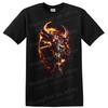 Fiery Bull Head Graphic T Shirt Creative Animal Art Tee Unique Design
