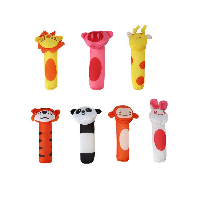 Cute Animal Bell Rattle Plush Toy For Soothing And Visual Development Of Newborns