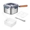 Camping Cooking Set Food Strainer 2.5L Cookware Fry Basket Square Pot for BBQ Commercial Use