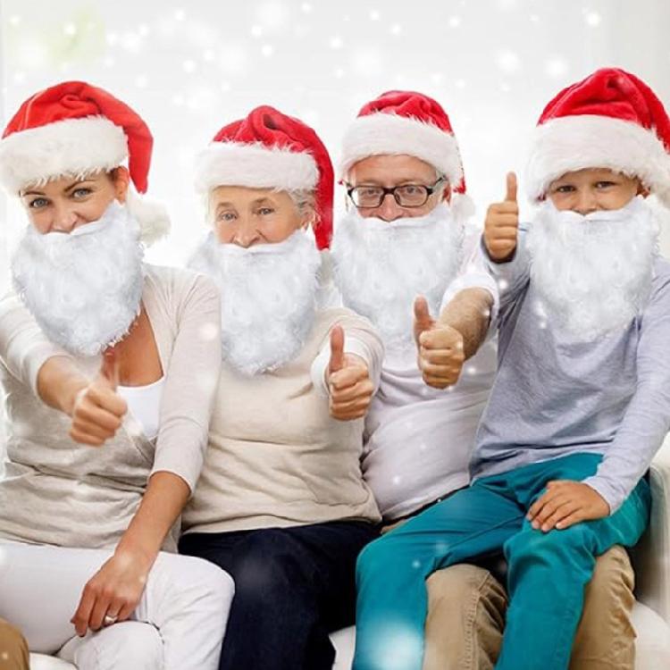 Christmas Decorations Santa Beard and Hat, Xmases Hat Santa Beard Mask Face Cover Christmas Costume Decorations Gifts