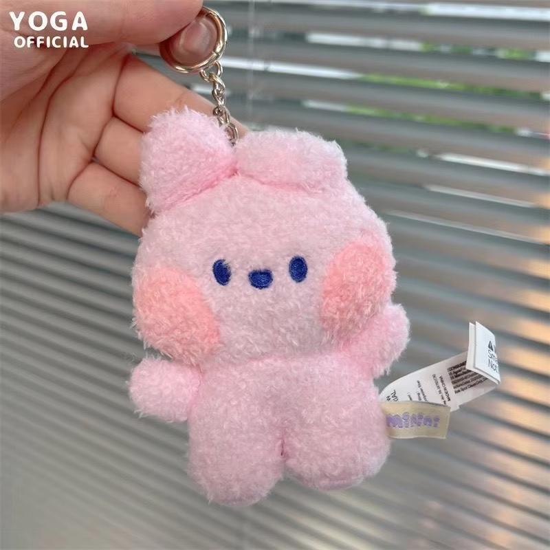 Minini Plush Keychain Kawaii  Small Baby Series Anime Cute Animation Rj Mang Cooky Shooky Plush Doll Bag Charm  Girl Present