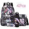 4 Stück/Set 26 Englische Buchstaben KPop Aufdruck Rucksack mit 750 ml Wasserflasche für Teenager Schüler Mädchen Junge Schultasche Kindergeschenk Große Kapazität Reisetasche