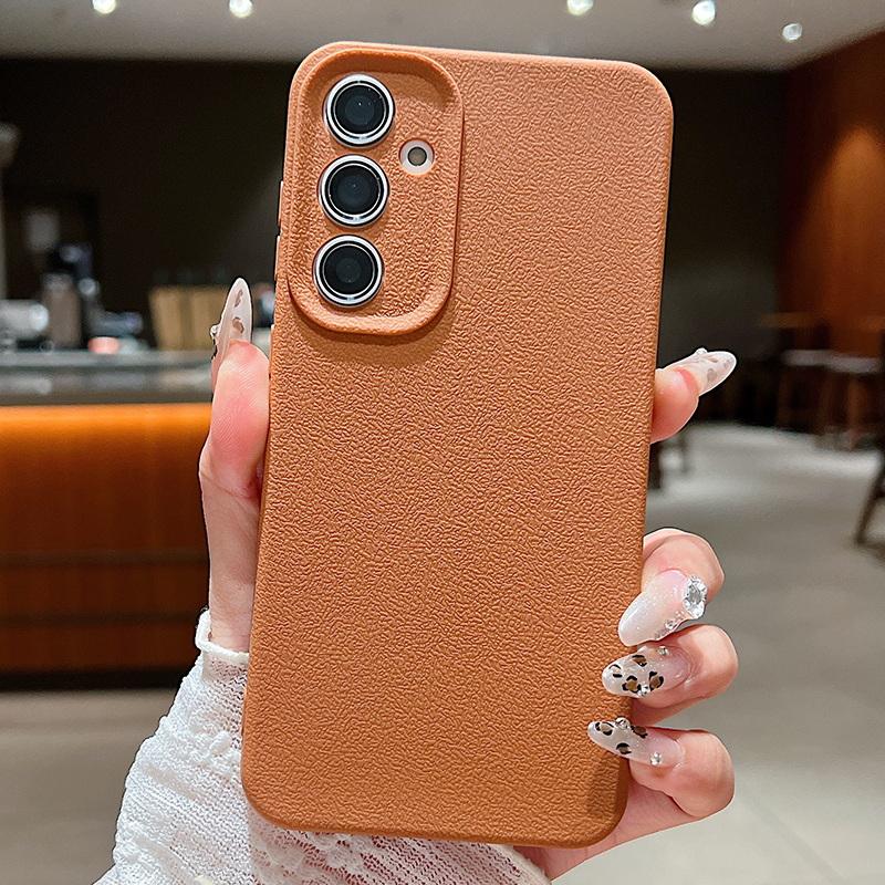 Silicone Candy Color Phone Case for Samsung S25 S24 S22 Ultra S23 S21 S20 Fe A55 A54 A53 S26 A35 A34 A15 A16 A14 A17 A37 A57 5G Leather Texture Cover