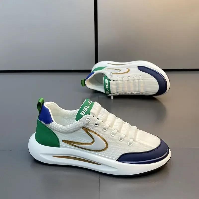 Modes Jauni vīriešu apavi vasaras elpojoši sietveida sporta un atpūtas Forrest Gump skriešanas studentu daudzpusīgi mazi balti apavi