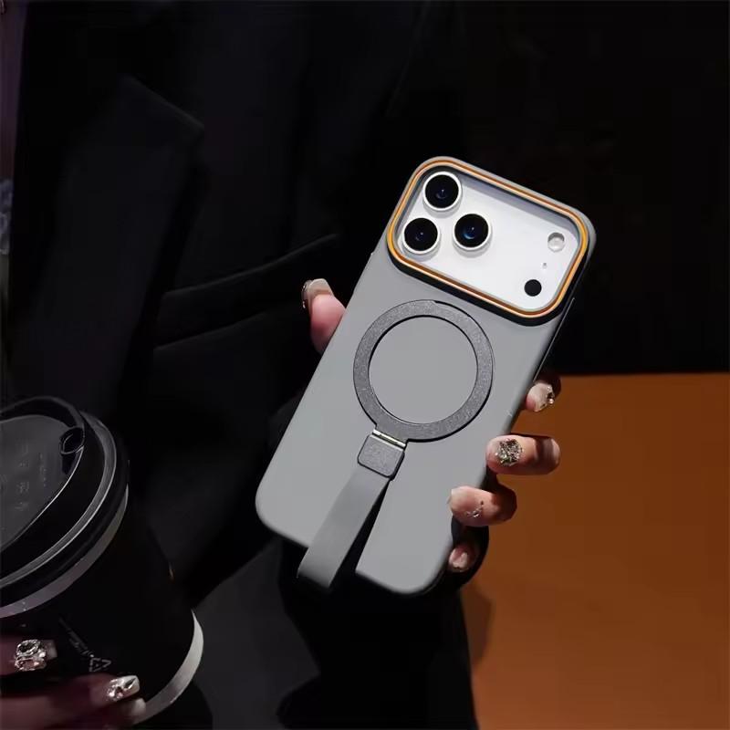 Für Magsafe Magnetische Halterung Griffring Hülle Für iPhone 17 16 Plus 15 14 13 12 Pro Max 17 Air Weiche Silikon Handschlaufe Abdeckung