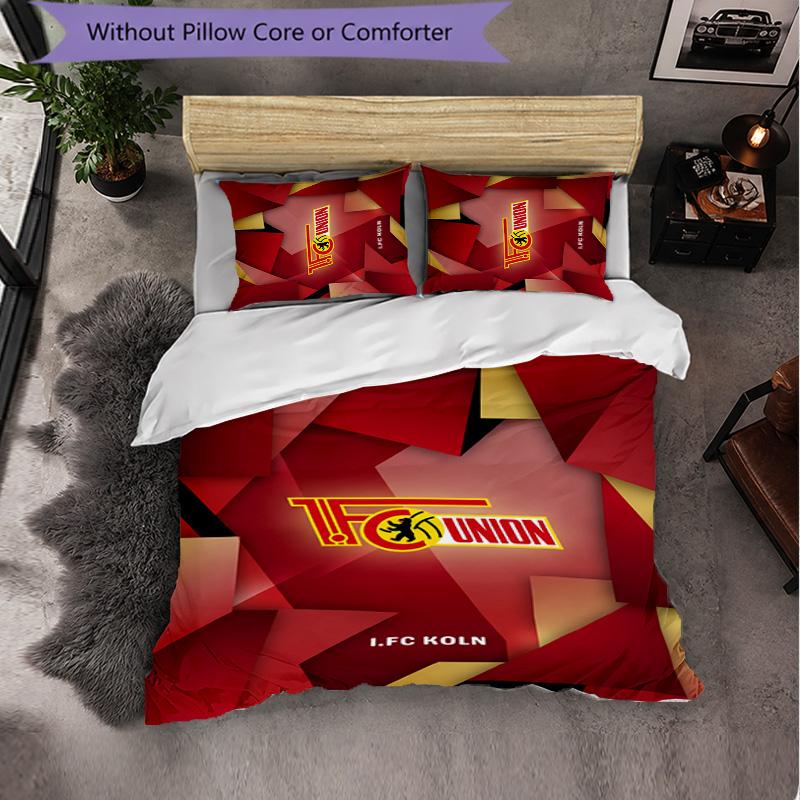 Union Berlin FC Themed Bedding 3Pcs Duvet Cover Set Decorative Bed Linen For Teen Room Home Decoration
