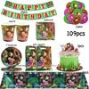 Mädchen und Bär Geburtstag Set Party Dekoration Geburtstagsteller Tischdecke Becher Serviette Geschenkbeutel Babyparty Gastgeschenke Zubehör