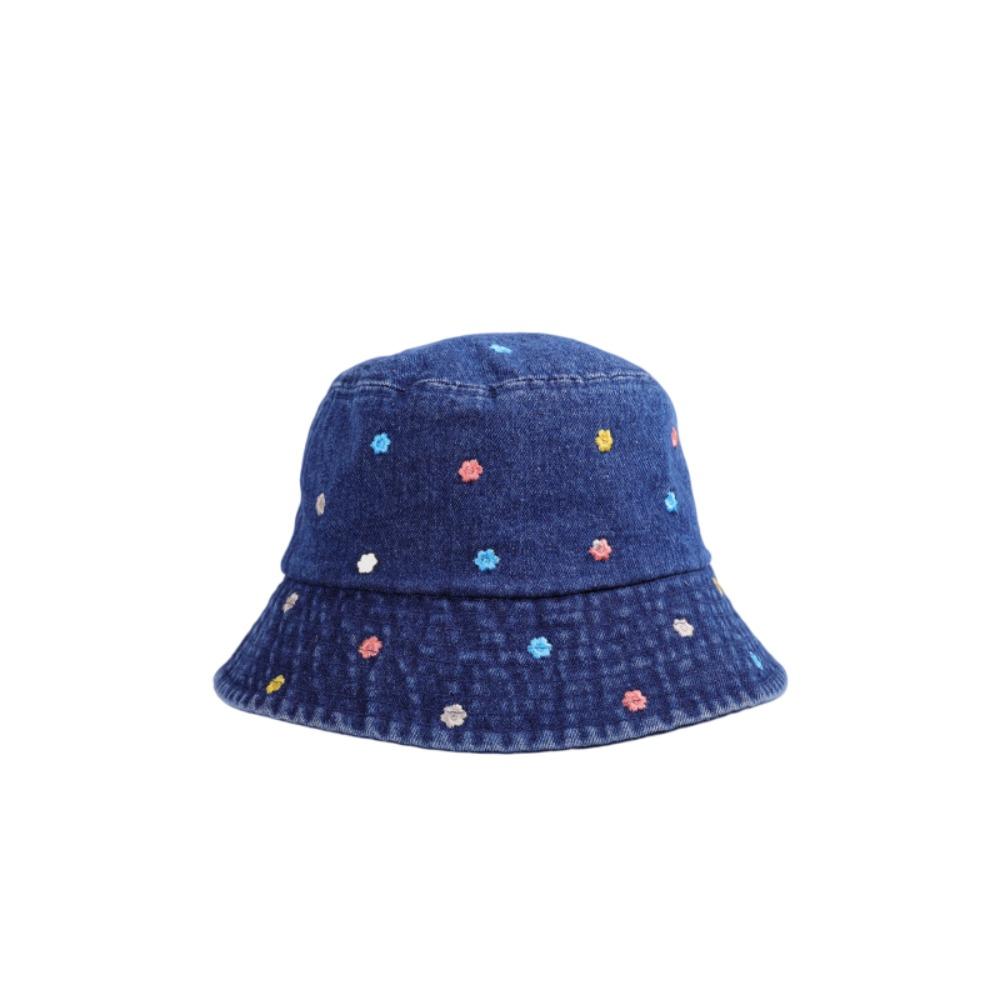 Windproof Flower Embroidery Cowboy Hat Sun Protection Big Brim Sun Hat Sun Cap Autumn