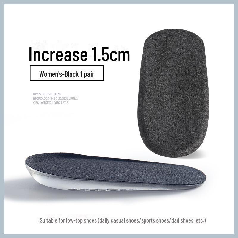 Silicone Height-Increasing Insole for Loafers and Boots - Comfortable, Invisible Half Pad for Men & Women