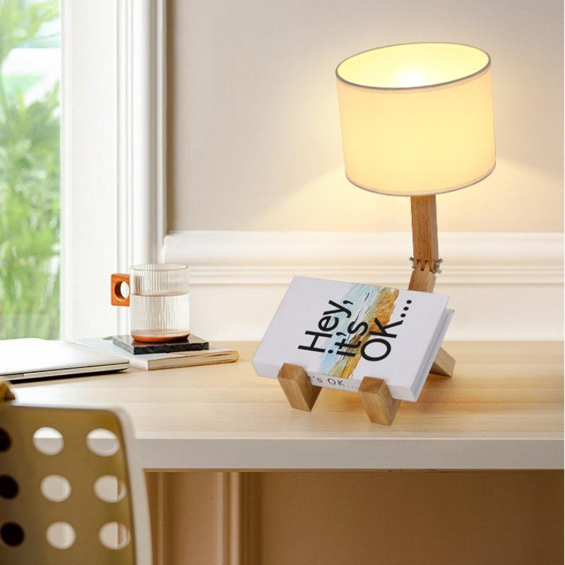 Massivholz-Roboter-kreative Schreibtischlampe, Schlafzimmer-Nachttischlampe