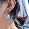 Luxury Gentle Style Natural Ice Chalcedony Earrings For Women Translucent Green Jade Drop Earings Fashion Jewelry