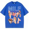 Summer Men's MILF Men, I Love Feet, Funny Meme Pattern Printed T-shirt, 100% Cotton, Casual Streetwear, Foot Fetish