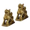 Kirin Phoenix Good Luck Feng Shui Ornament Spiritual Amulet Incense Holder Invitation Good Luck Warm Off Yoga Money Luck of 1 Pair of Gold