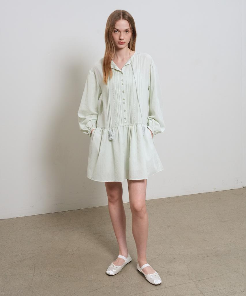 General Idea Pintuck Low-Rise Dress [Mint] / Gf2Lop507