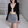 Sexy Ultrathin Skinny Mini Skirt Without Lining Solid Color Low-rise See-through Hip Lifting Short Skirt Women Clubwear
