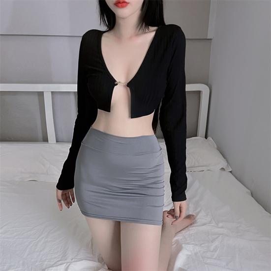 Sexy Ultrathin Skinny Mini Skirt Without Lining Solid Color Low-rise See-through Hip Lifting Short Skirt Women Clubwear