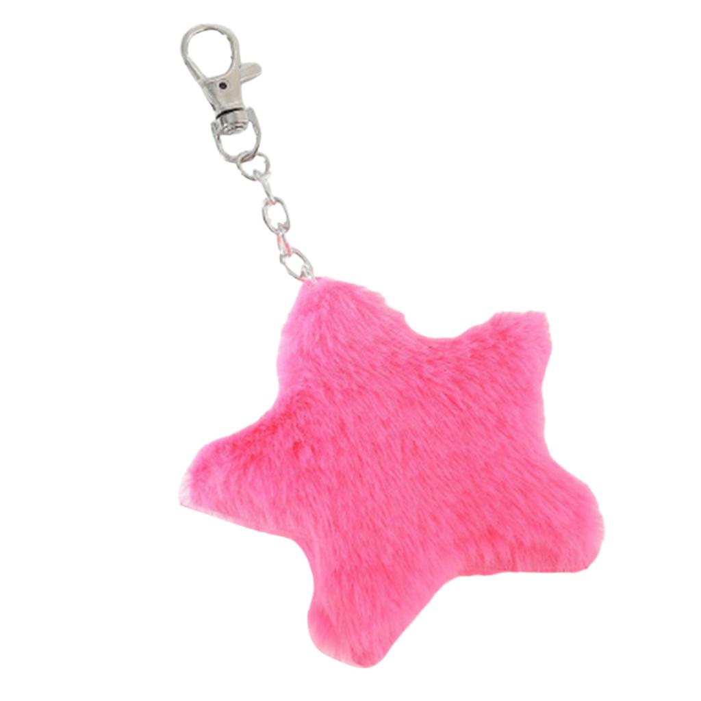 Plush Five-pointed Star Keychain Cute Pendant Keyring Hanging Ornament Keys Holder Backpack Handbag Charm Gift for Girls