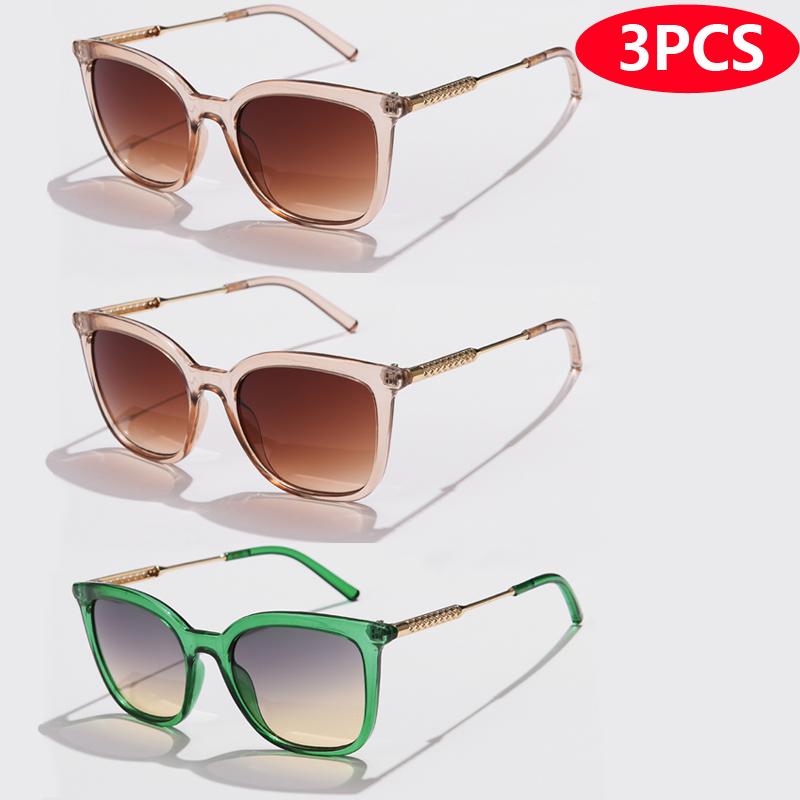 6pcs/3pcs Classic Square Sunglasses Women Men Vintage Brand Style Eyeglasses Alloy Frame Vintage Retro Stylish Style Shades Oculos Glasses de sol