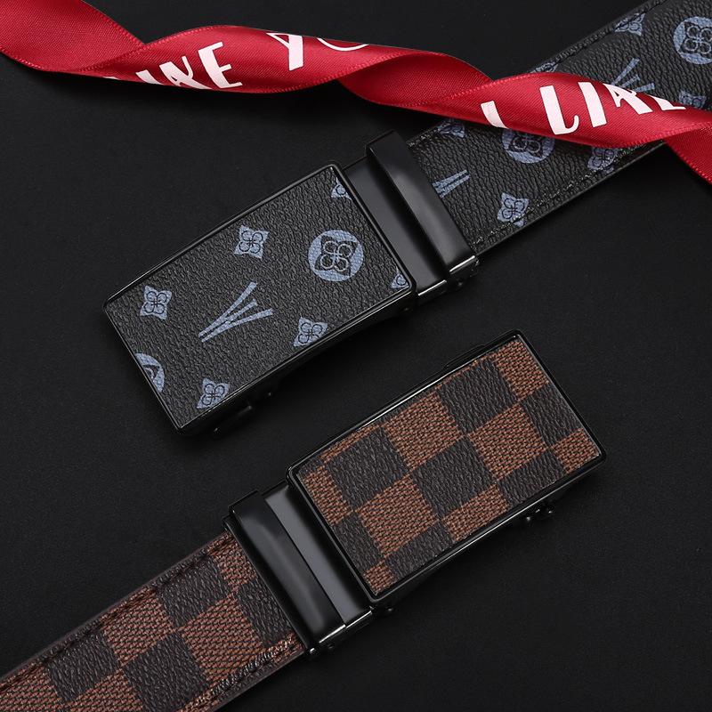 Men's Leather Belt Business All-match Automatic Buckle Belt Middle-aged and Young Men's Trouser Belt