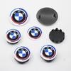 Wbpcu6 1/4/7Pcs Car Front Rear Logo Hub Center Cover Steering Wheel Center Emblem Stickers For 50th Anniversary E60 E93 G01 E87 G20