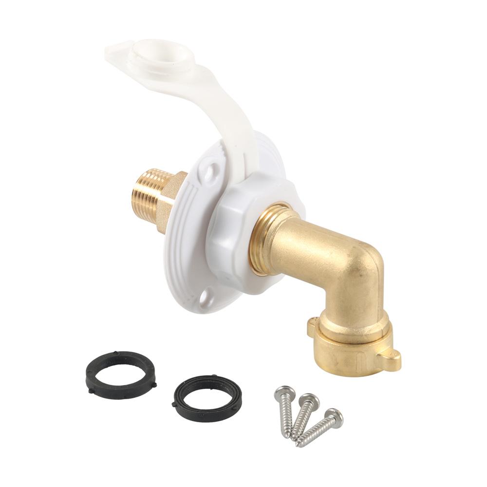 One Set White Water Fill Inlet Flange Brass with Check Valve Fit for RV Camper