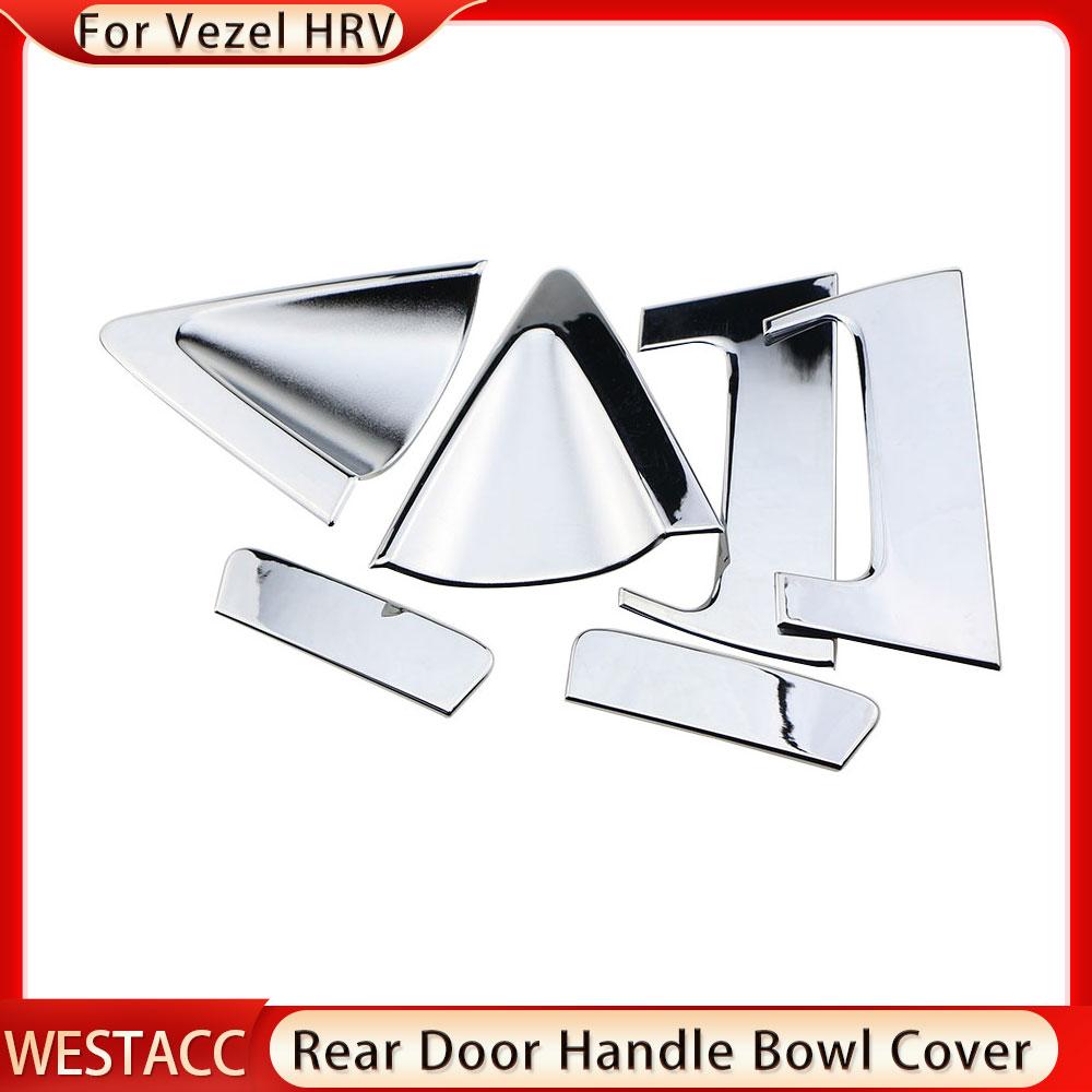 6Pcs ABS Chrome Car Rear Door Handle Bowl Adesivo Capa Guarnição para Honda HR-V HRV Vezel 2015 2016 2017 2018