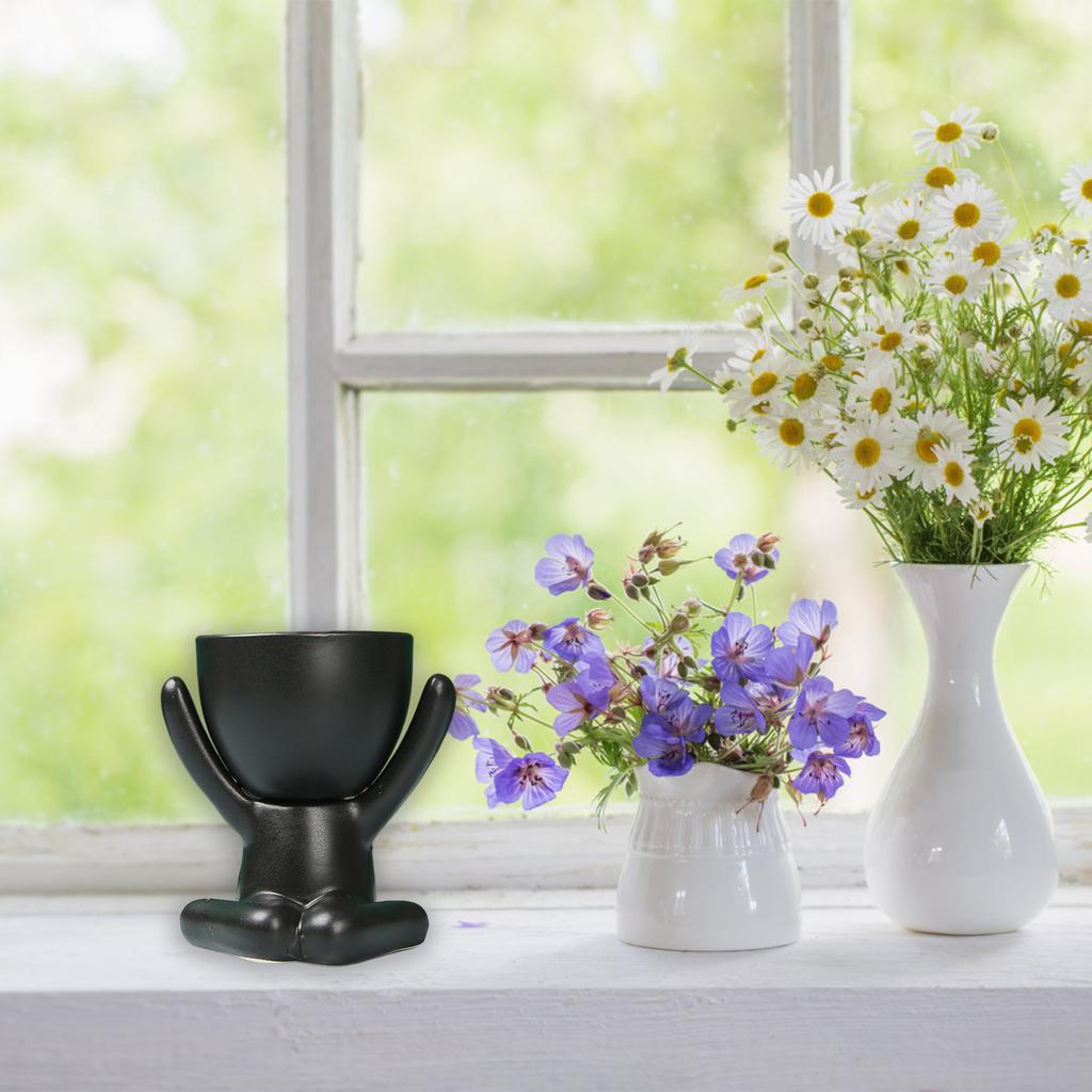 CCeramisk Blomkruka Suckulent Växtkruka Livlig Liten Docka Blomkruka Hem Kontor Skrivbordsdekoration Kreativ Kruka Festlig Gåva