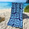 Simple Geometric Line Patterns Polyester Microfiber Beach Towel Is Highly Absorbent, Suitable for Swimming and Beach Outings