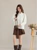 Elegant French Style White Long-Sleeved Women's Shirt - Early Autumn Chic, Slimming Design