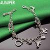 925 Sterling Zilver Mode Element Hanger Zijketting Mooie Armband Cadeau Sieraden